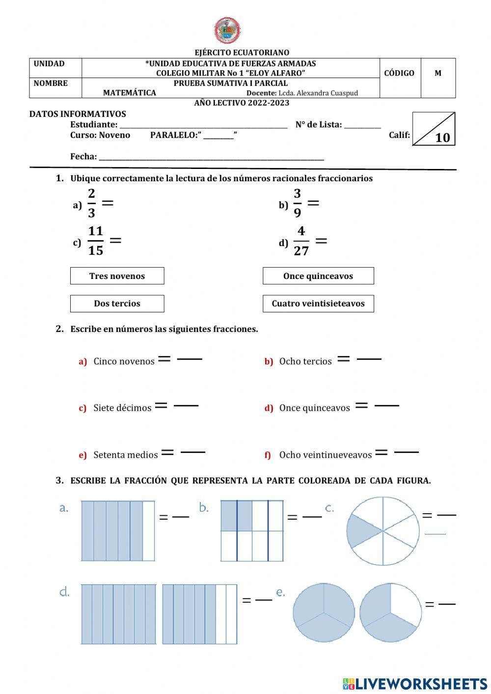 Numeros racionales y logica matematica