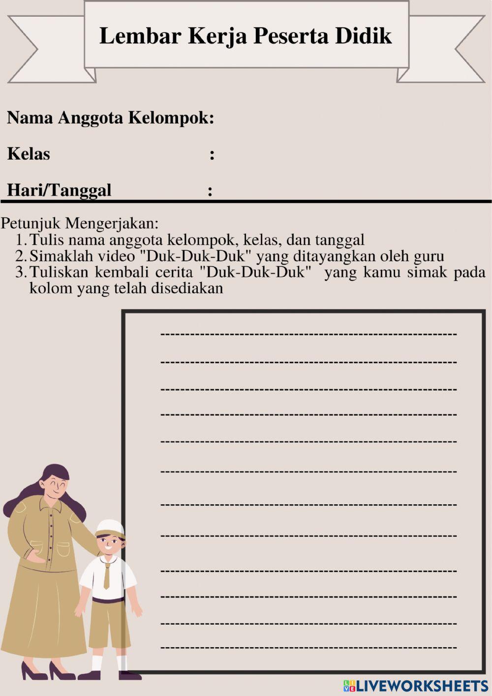 Lkpd dan evaluasi kelas 1 bahasa indonesia