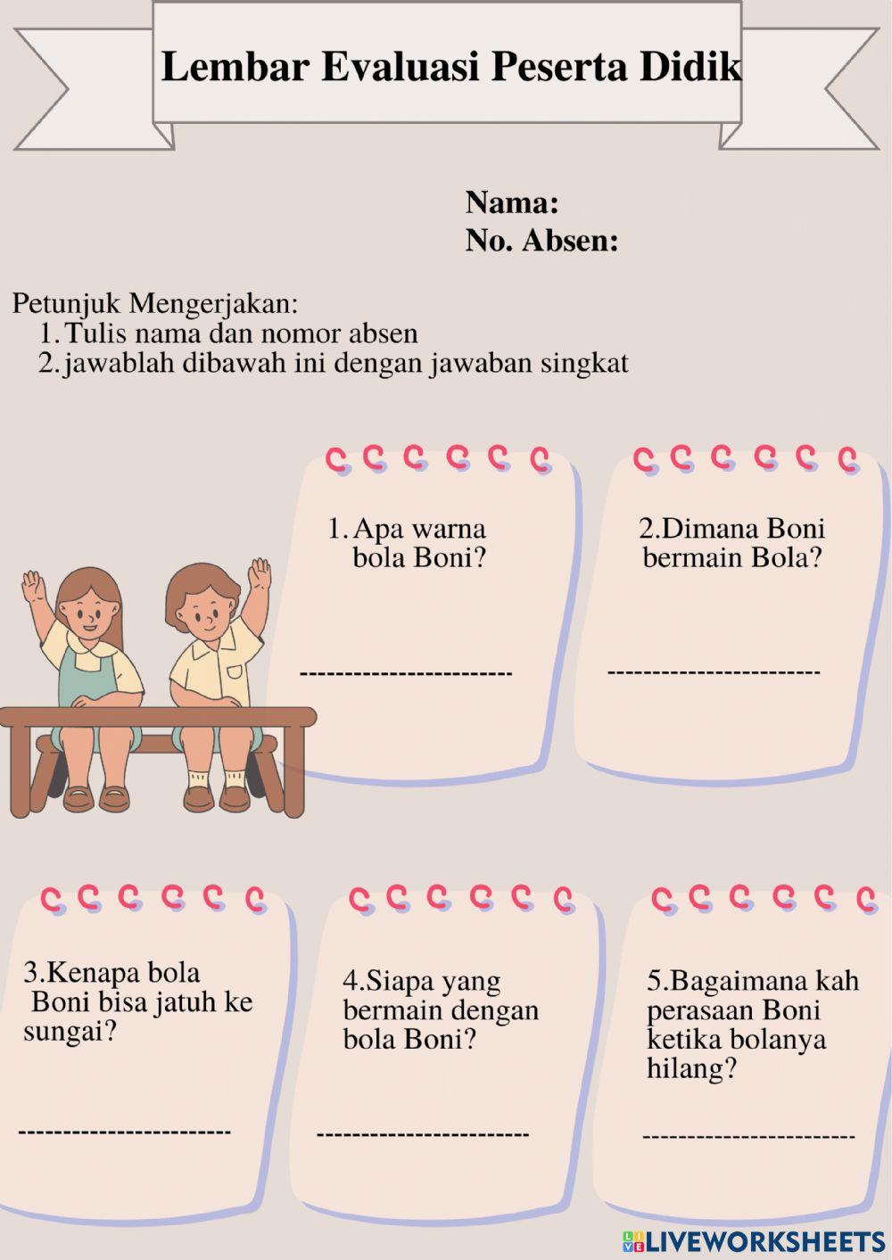 Lkpd dan evaluasi kelas 1 bahasa indonesia