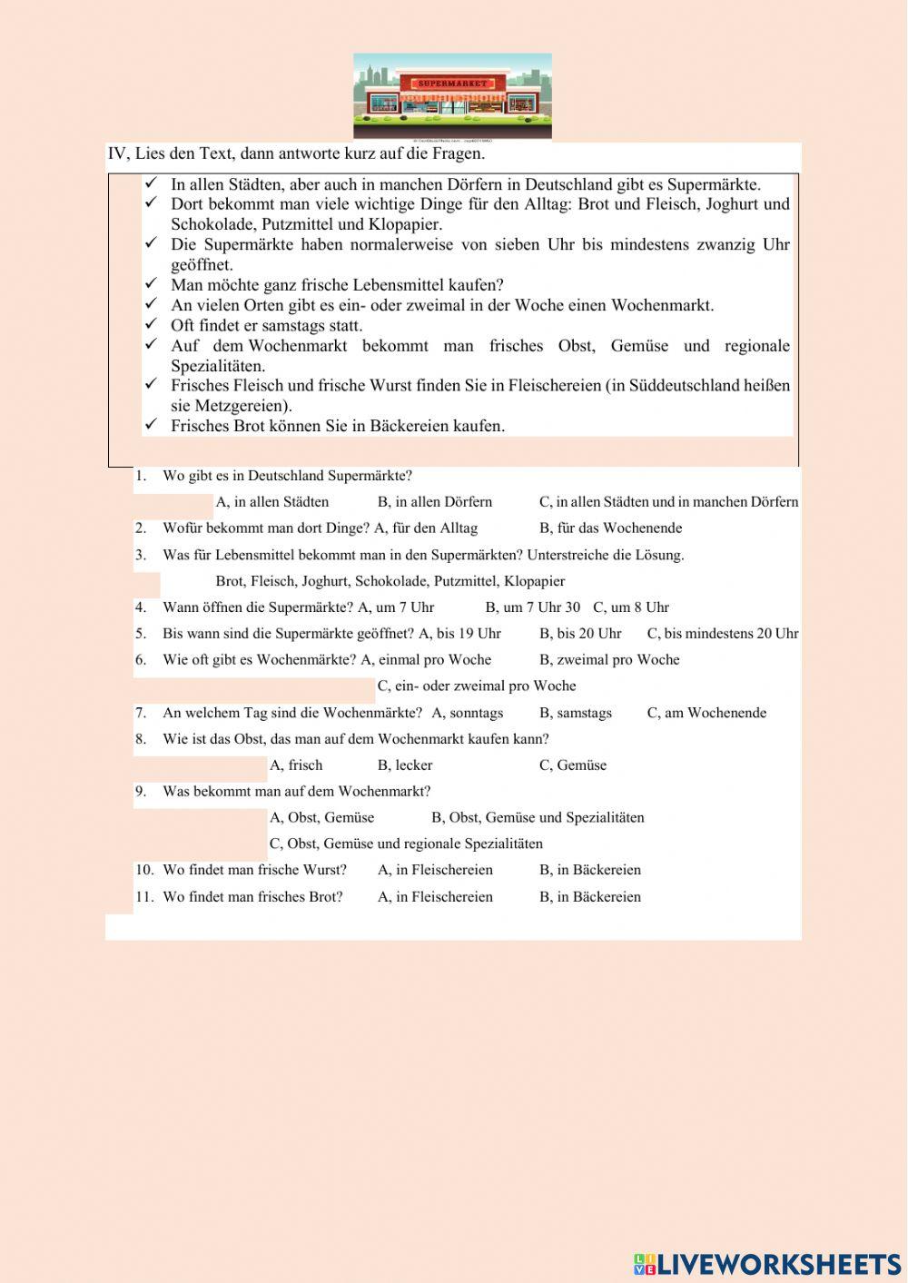 Im Supermarkt einkaufen - Deutsch- Ungarisch