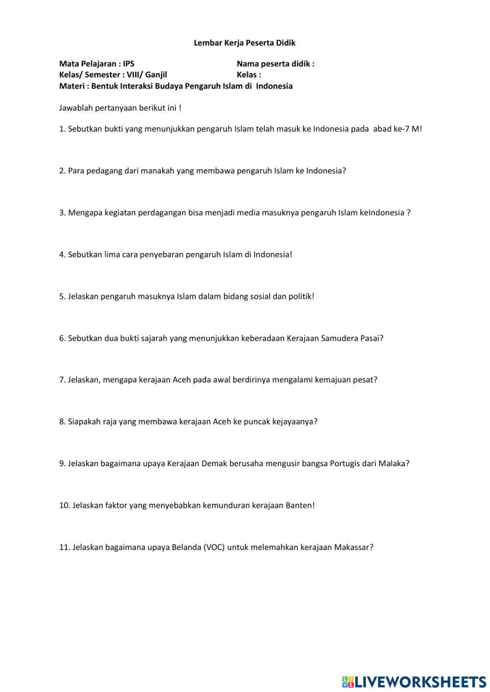 Interaksi budaya pada masa Islam