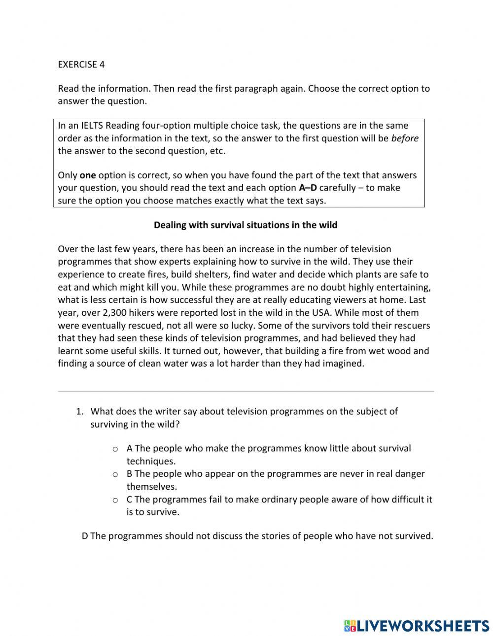 IE1, Unit 8, Reading, Exercise 4