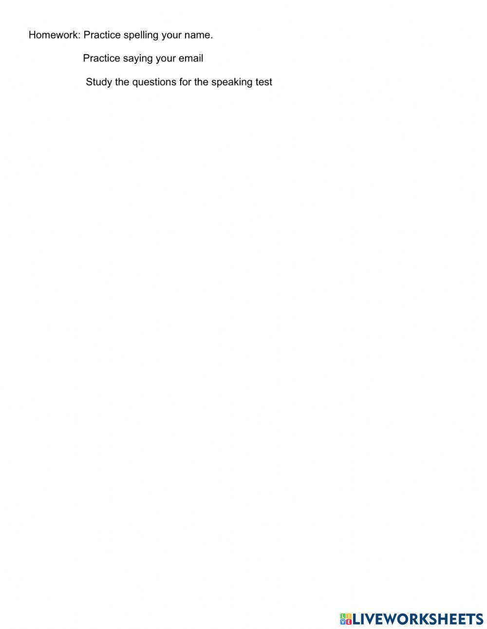 Filling out a form ESL