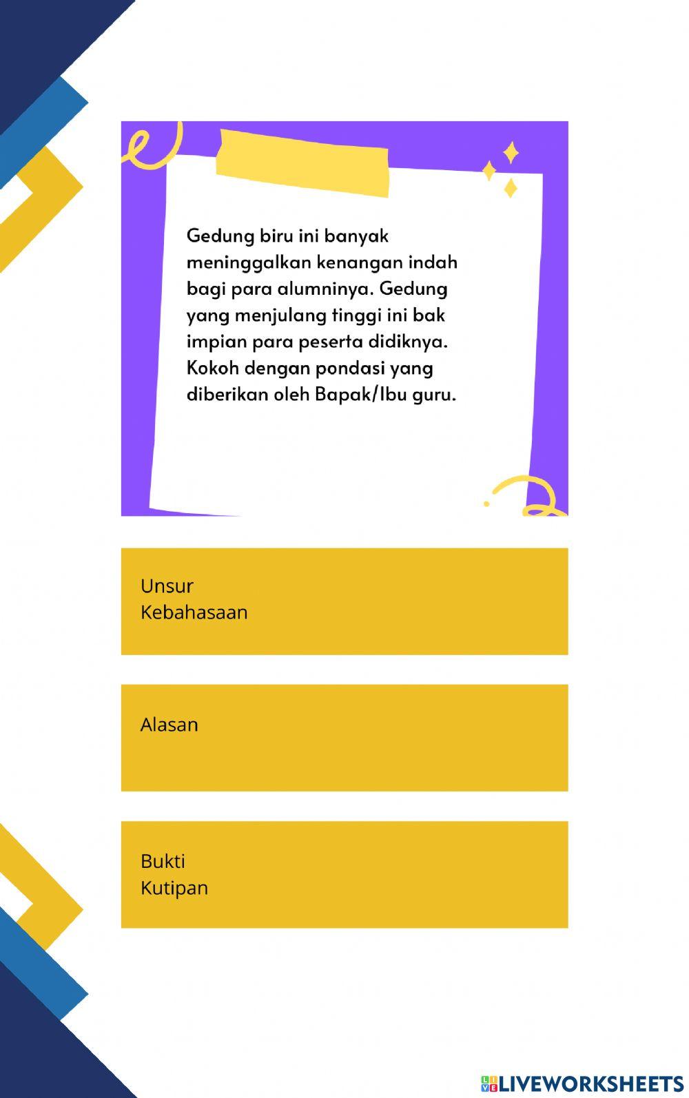 Struktur dan usur kebahasaan teks deskripsi