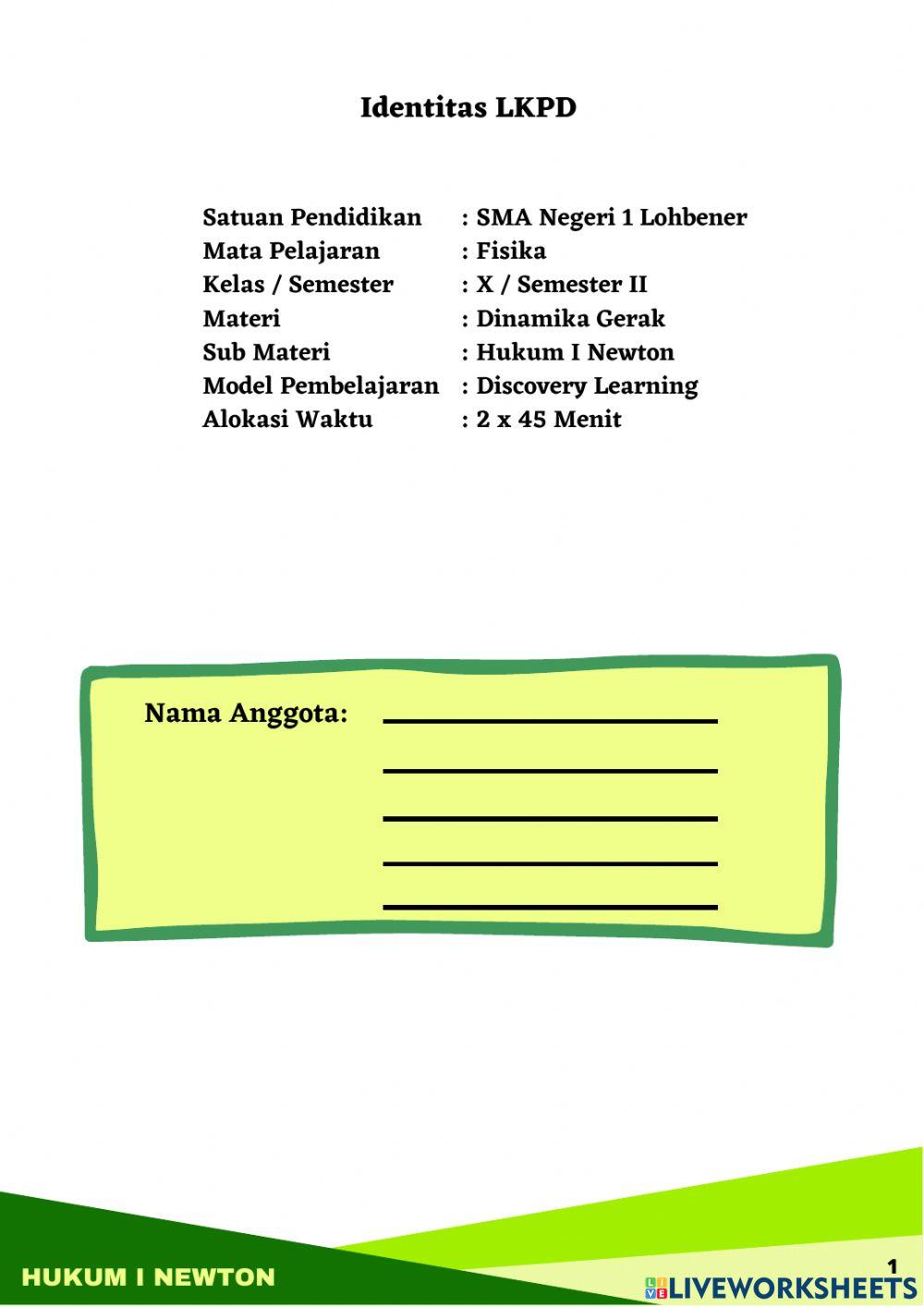 Lkpd hukum i newton