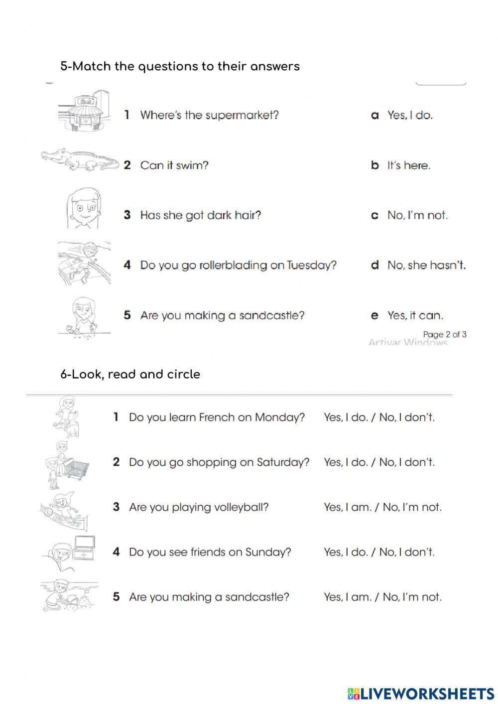 1st grade kids final exam