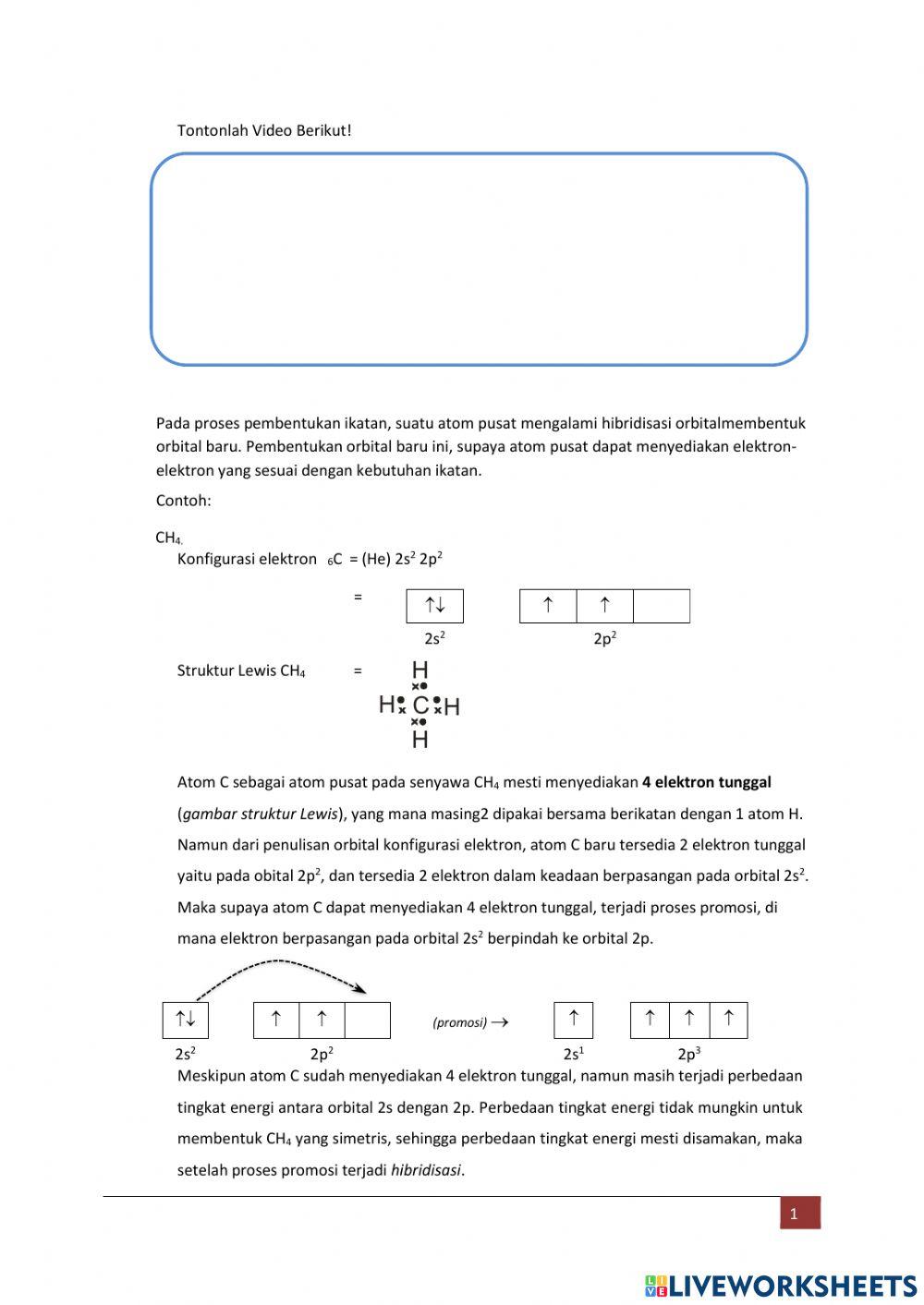 Bentuk Molekul (Teori Hibridisasi)