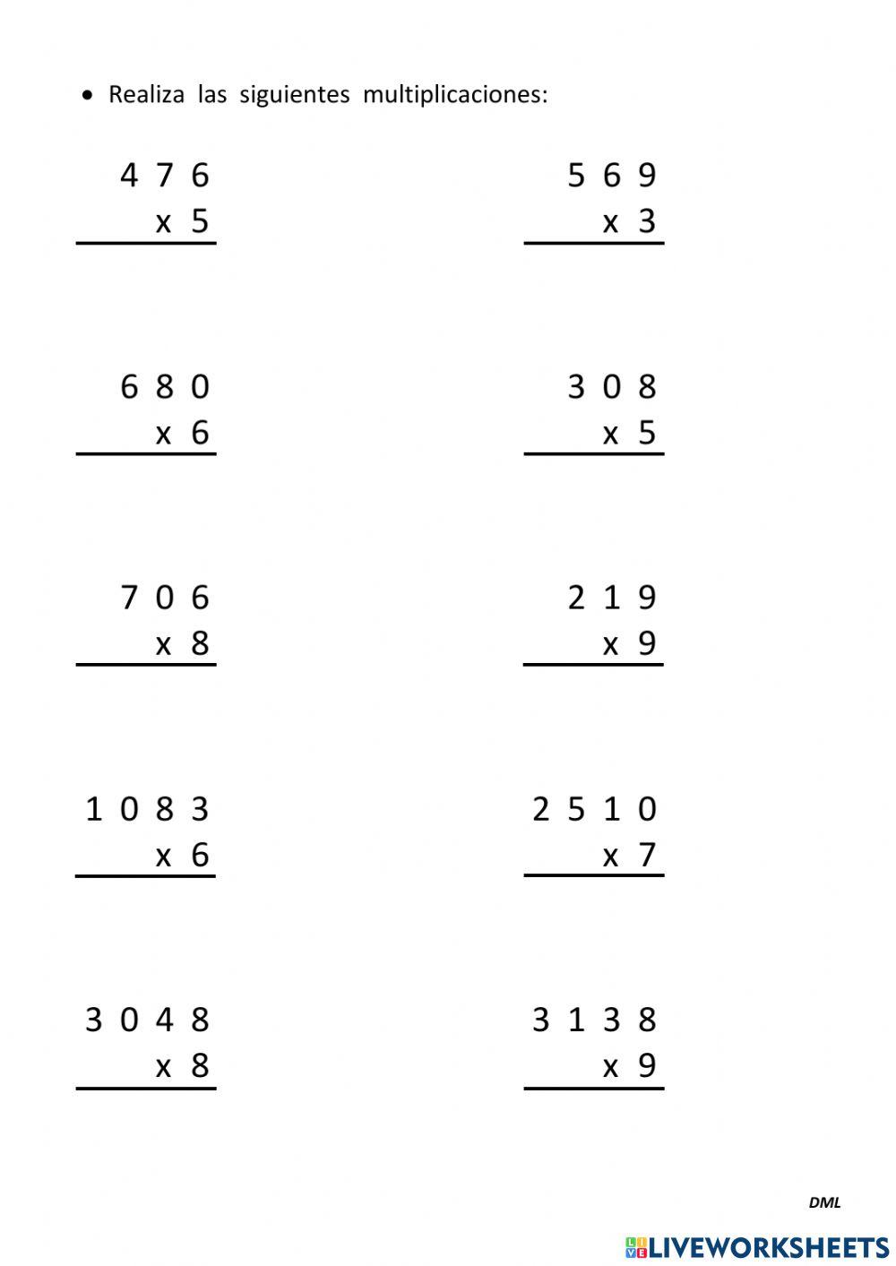Multiplicaciones (DML4)