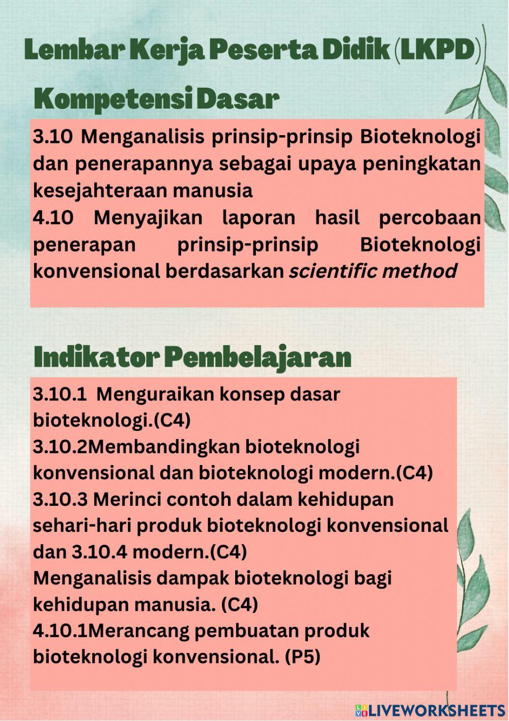 Bioteknologi pertemuan 1