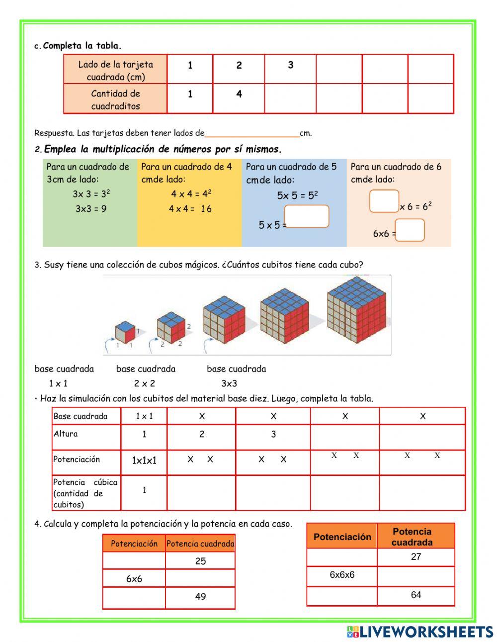 Problemas con potencias