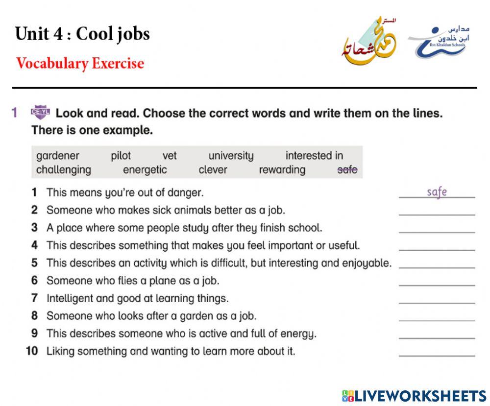 Unit 4 - cool jobs 2
