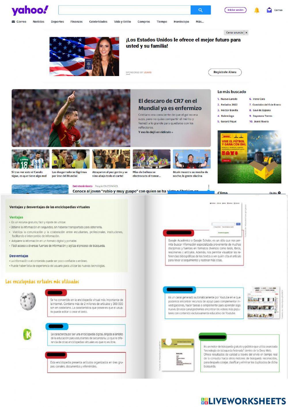 Página web y enciclopedias virtuales