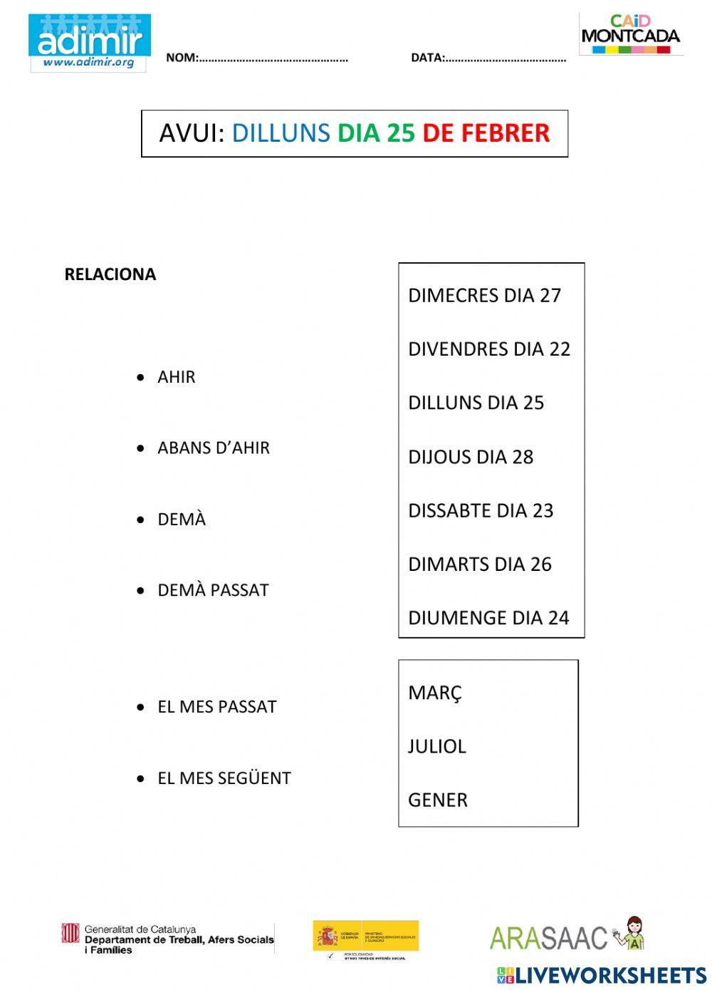 Adverbis - Locucions temporals