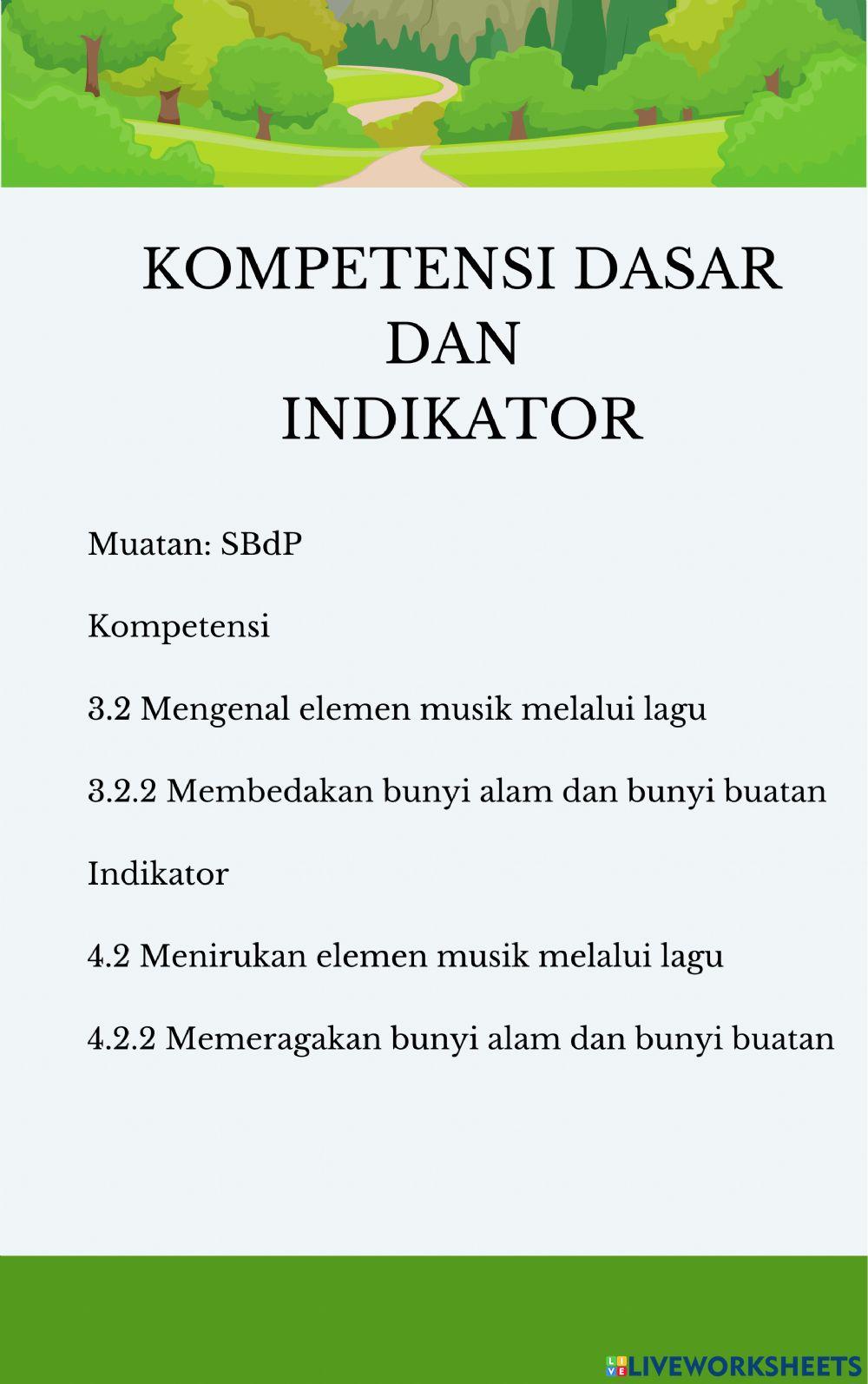 LKPD KELAS 1 SD bunyi alam dan bunyi buatan