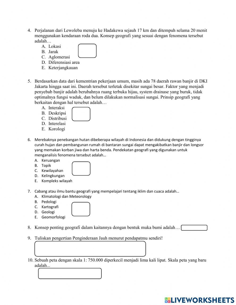 Uas geografi kelas x