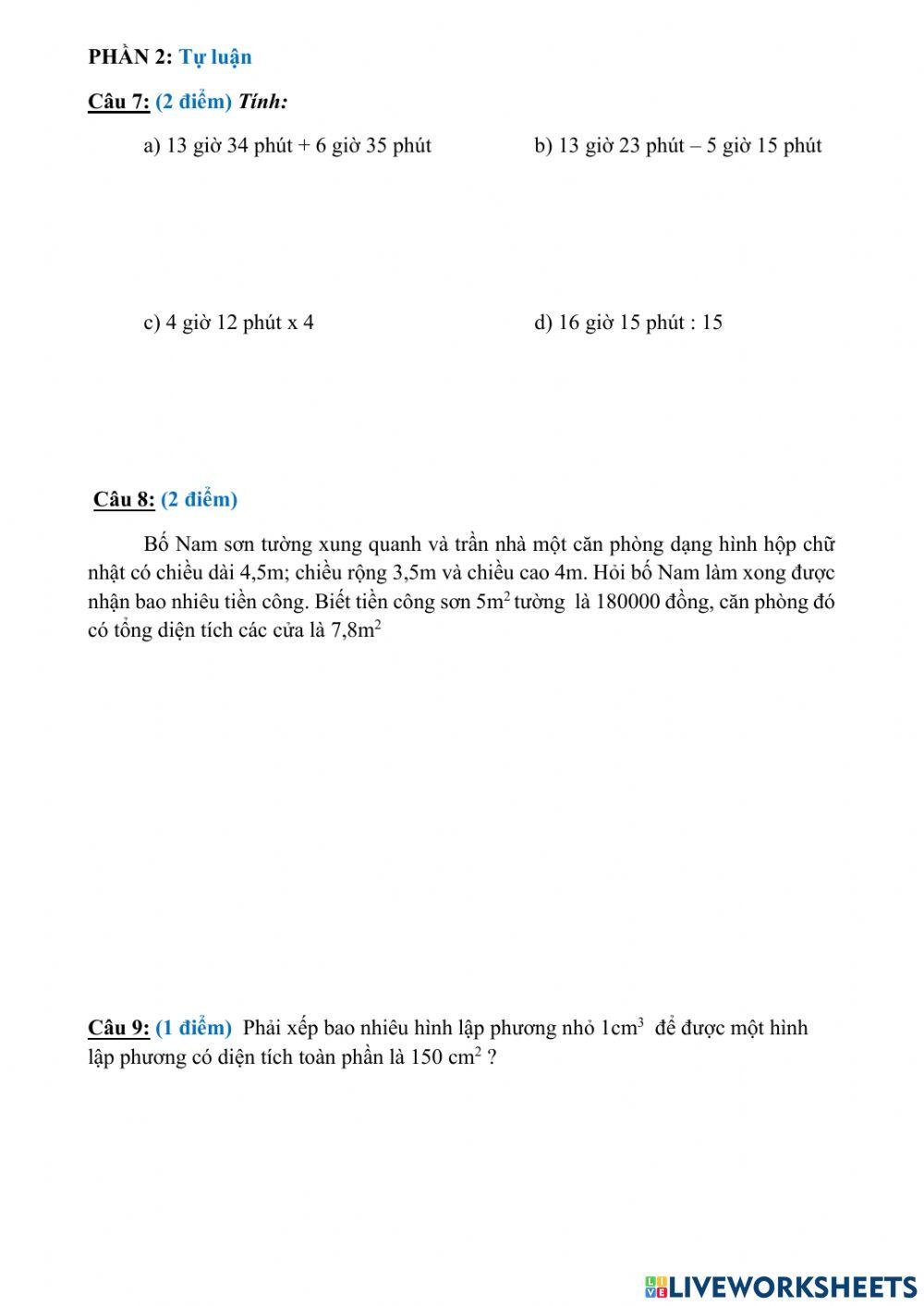 Đề thi TOÁN 5 - GK2  năm học 21-22