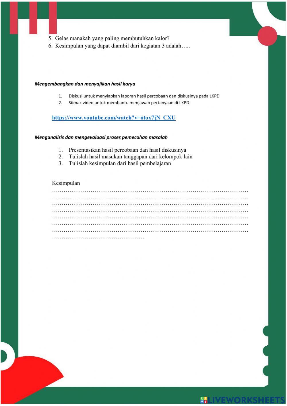 LKPD Kalor dan Perubahannya