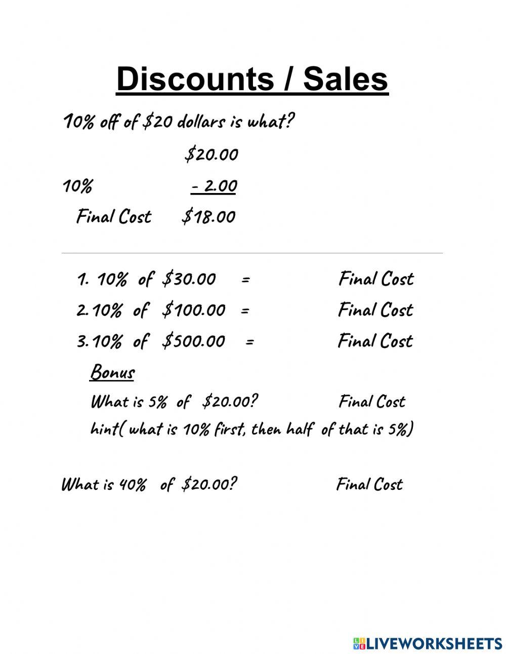 Discounts - Sales