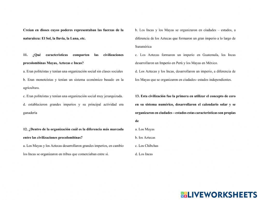 Civilizaciones Precolombinas