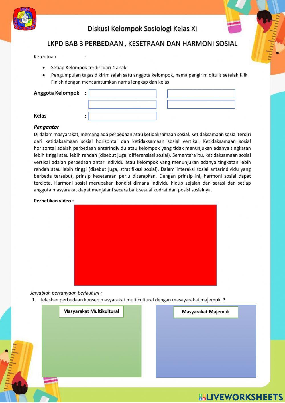 Lkpd bab 3 harmoni sosial