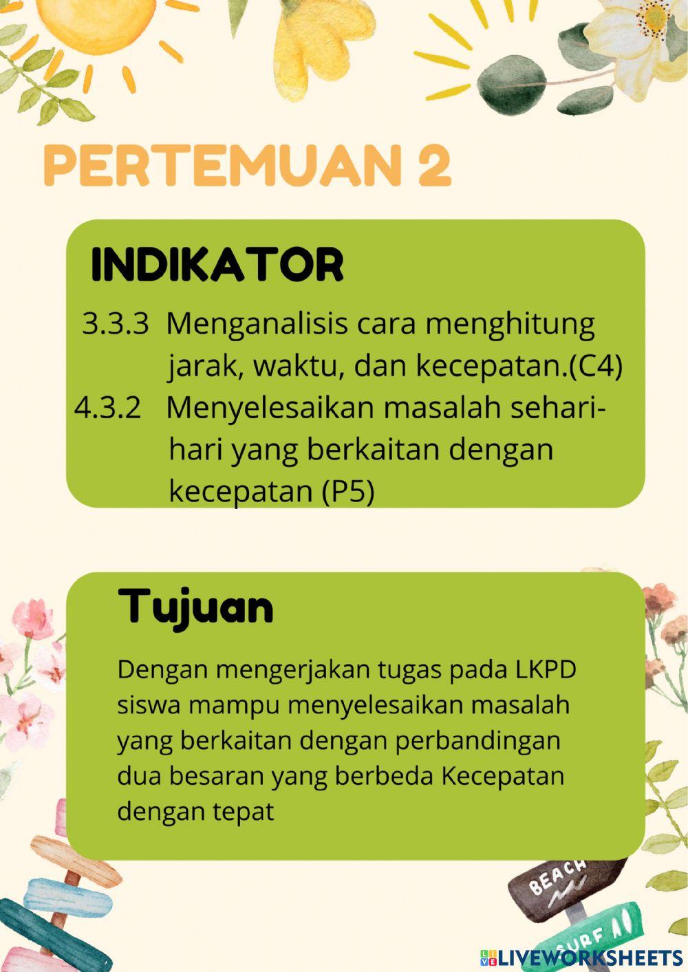 Kecepatan pertemuan 2