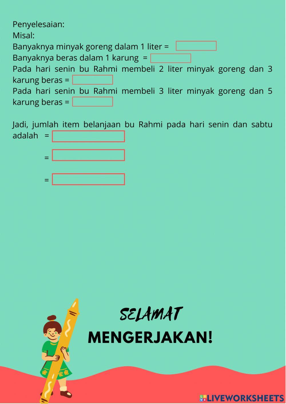 Penjumlahan dan Pengurangan Bentuk Aljabar