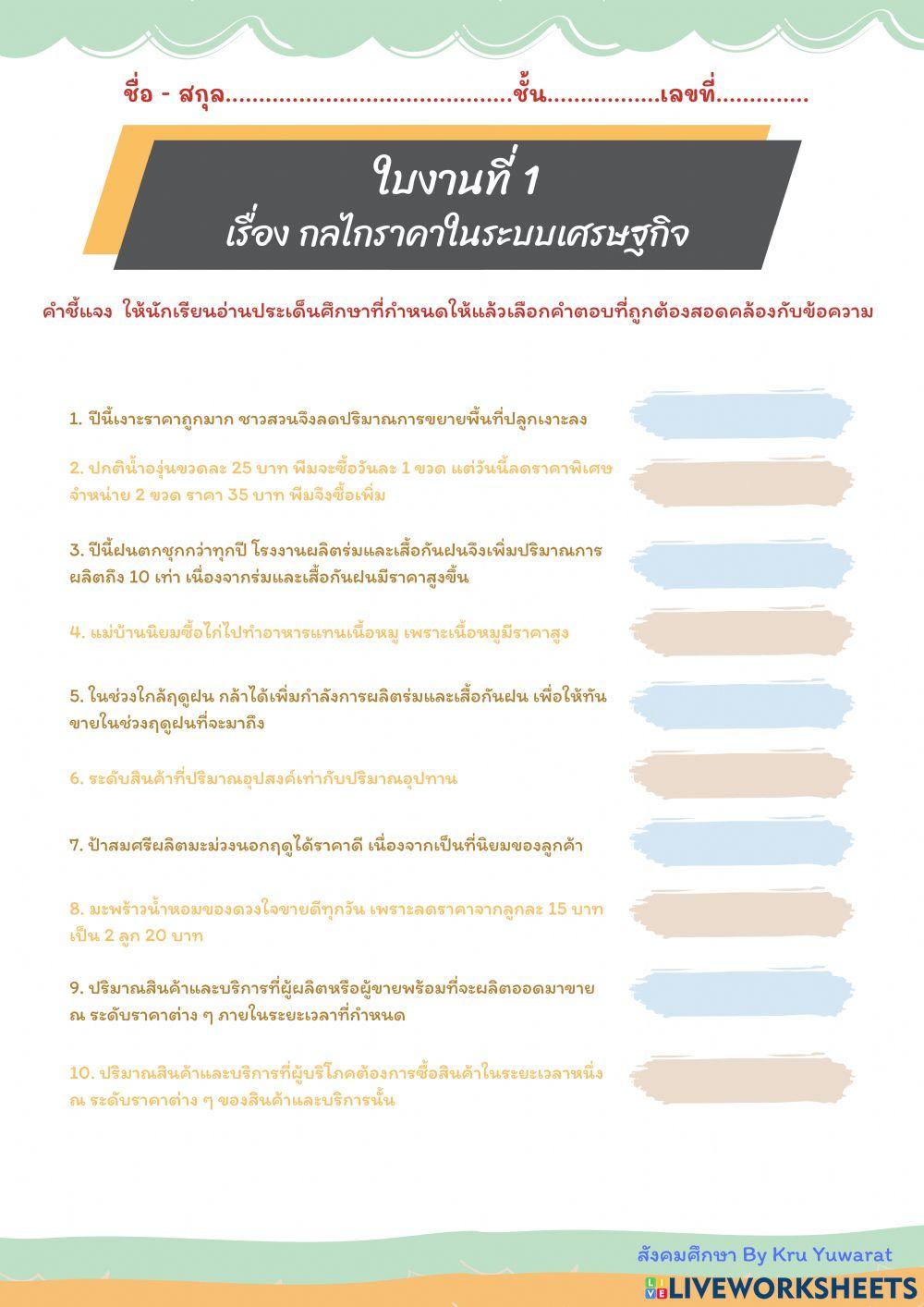 กลไกราคาในระบบเศรษฐกิจ