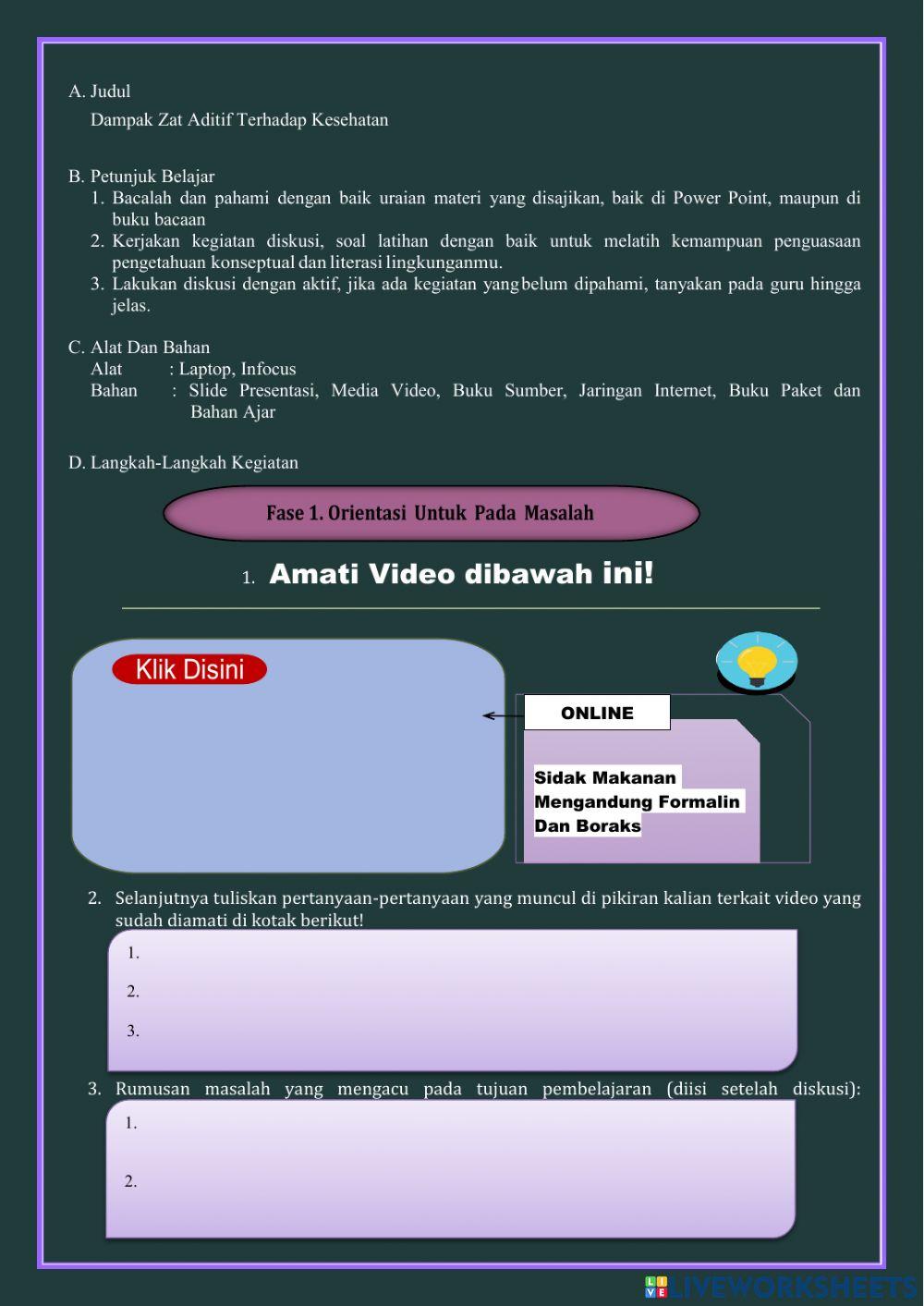 LKPD 5.2 Dampak Zat Aditif