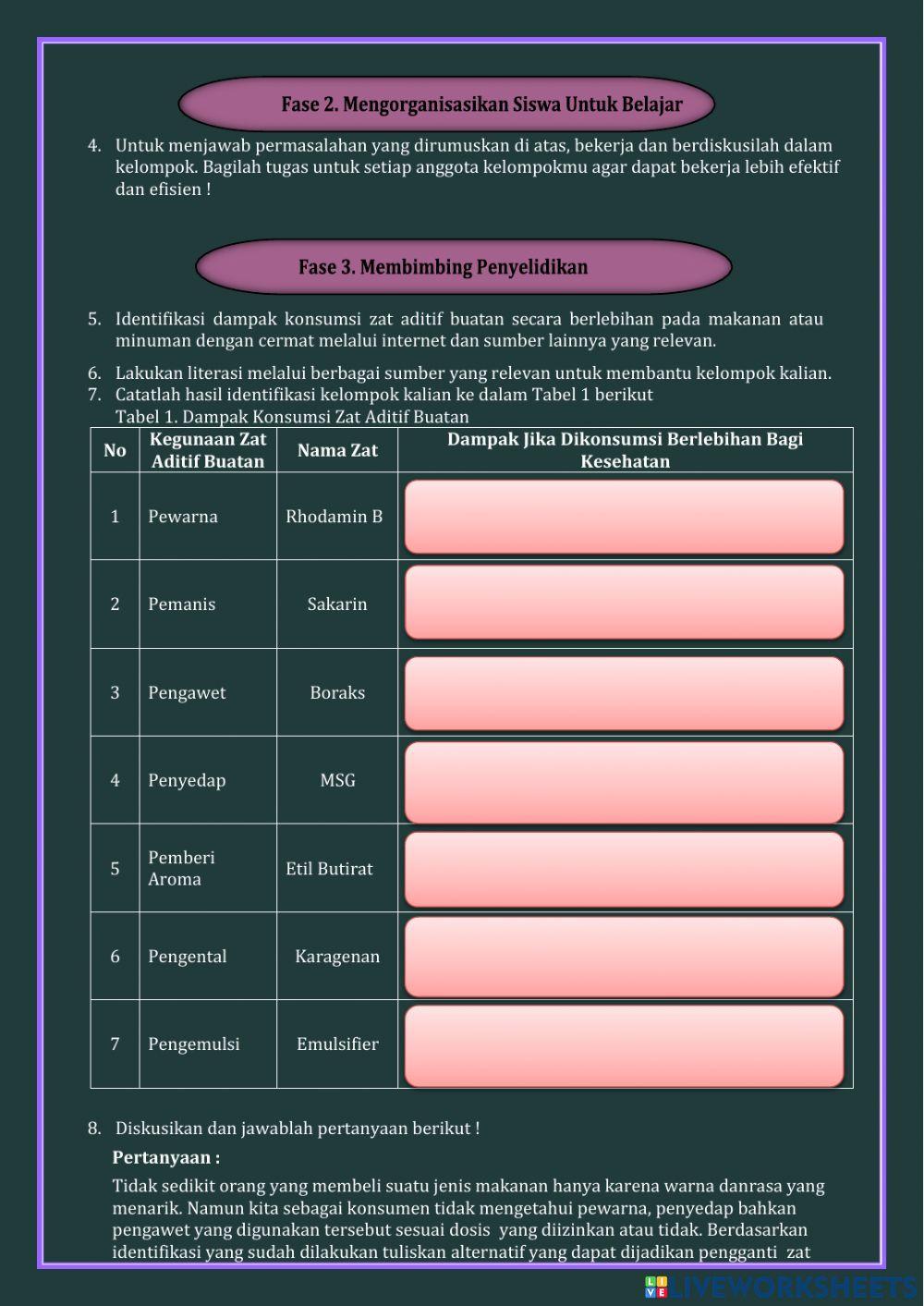 LKPD 5.2 Dampak Zat Aditif