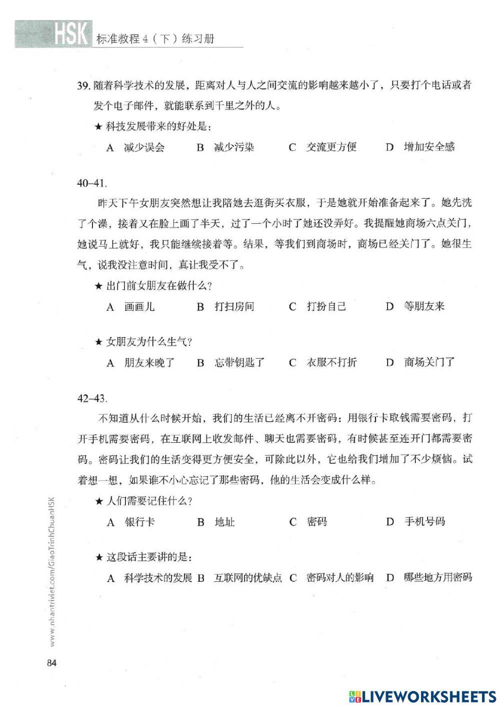 Hsk4 - Bài 18 - Đọc