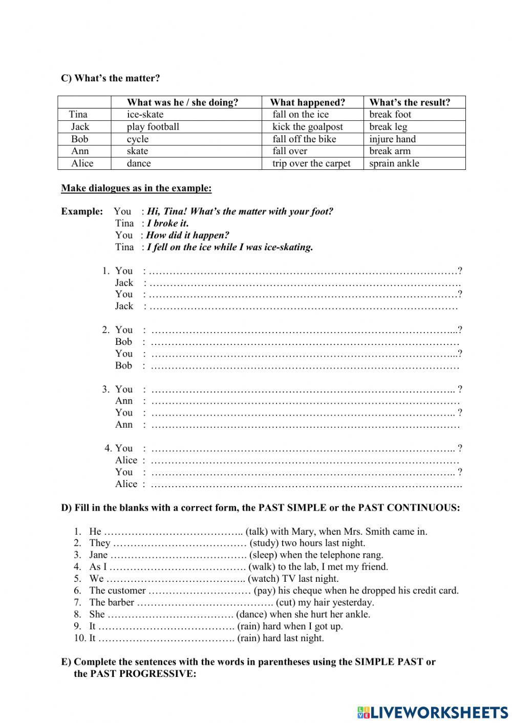 Past Simple-Past Continuous