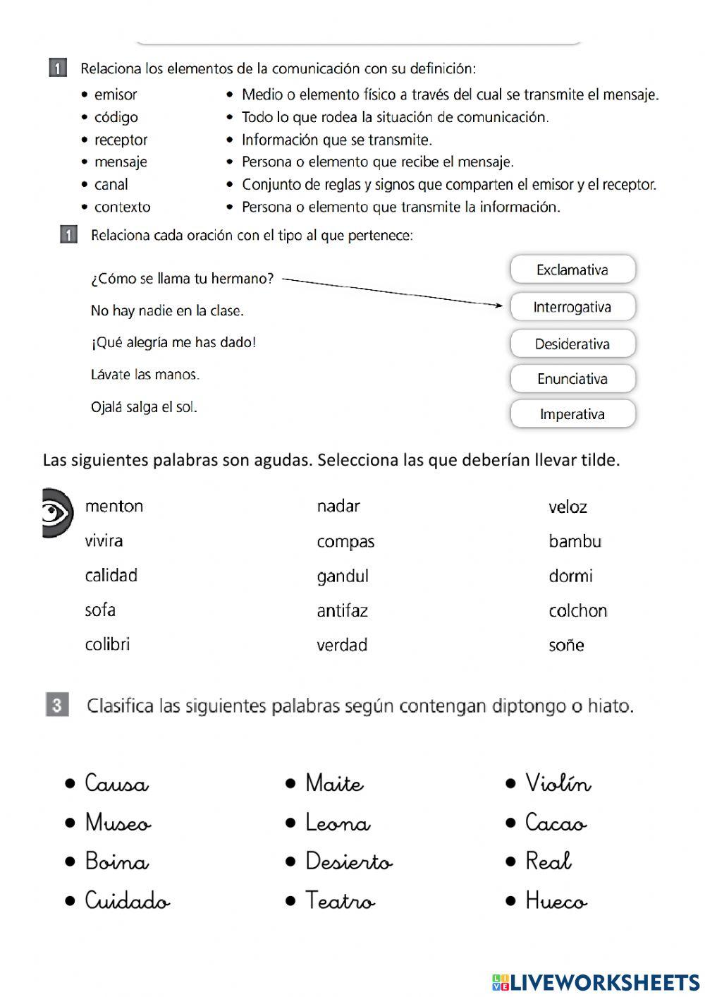 Repaso ud 1 y 2 lengua 4º