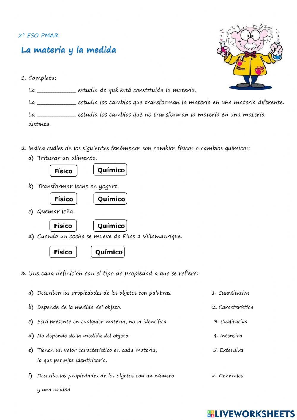 La materia y su medida