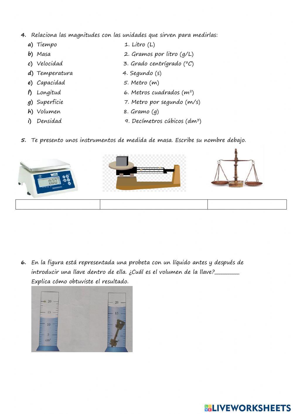 La materia y su medida