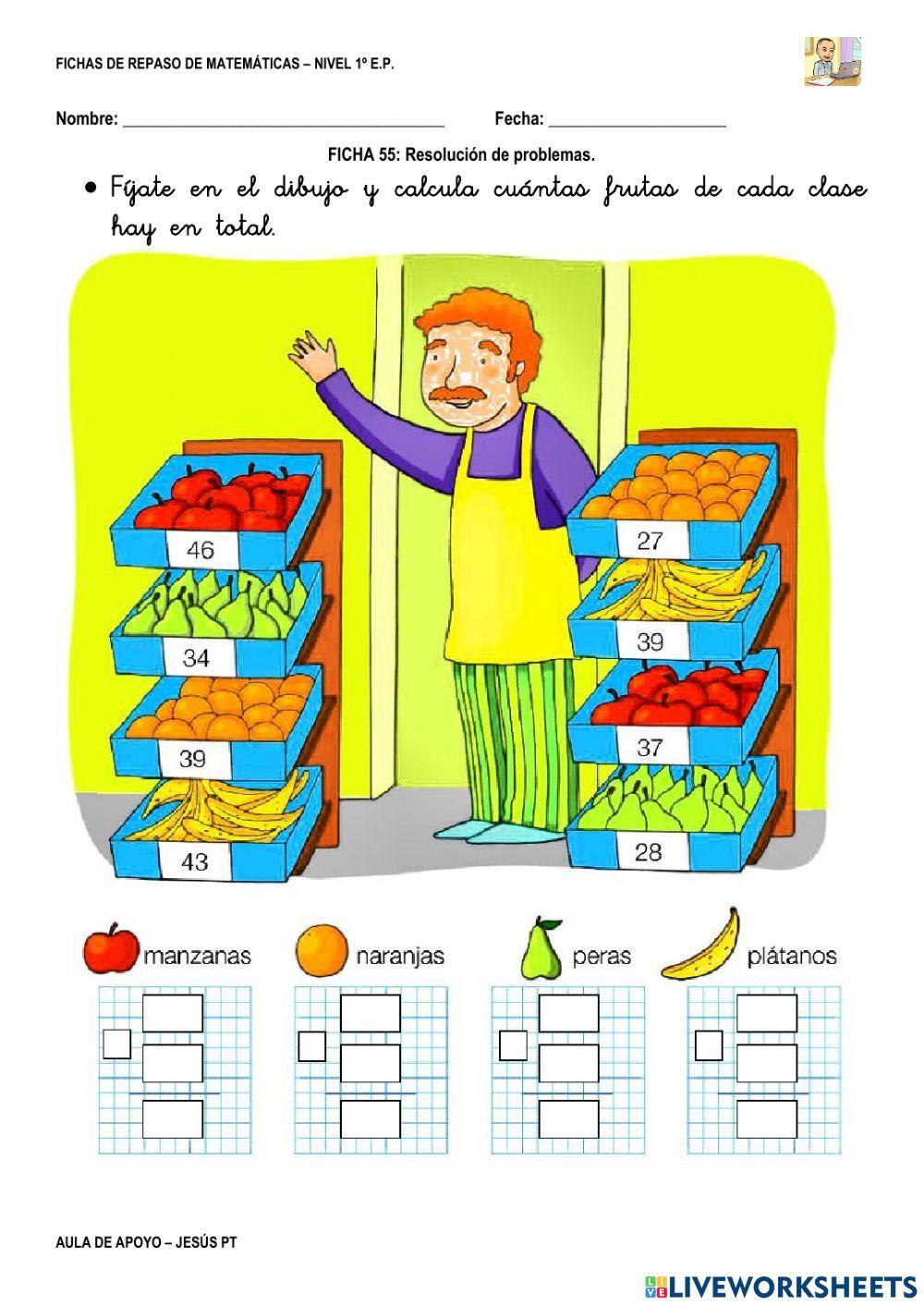 Ficha Matemáticas 55-1EP-Resolución de problemas Ficha Matemáticas 55-1EP-Resolución de problemas