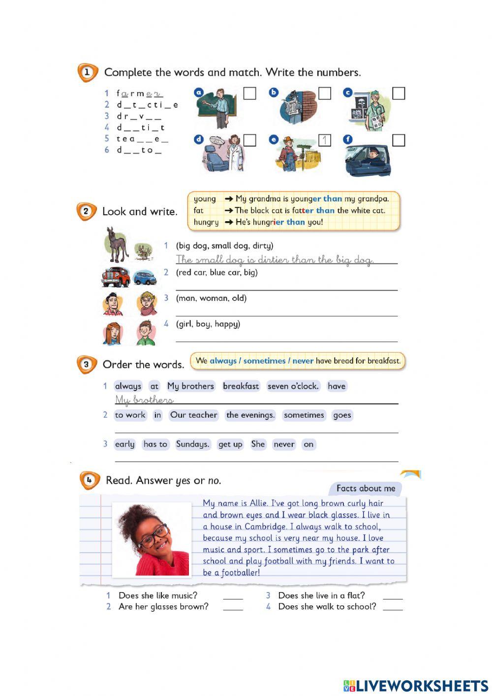 Kid's Box 4 Hello There! Unit Review from Home Booklet