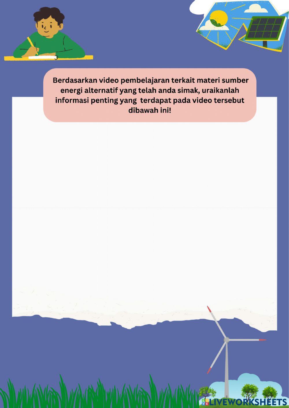 E-LKPD Materi Sumber Energi Alternatif Kelas 4