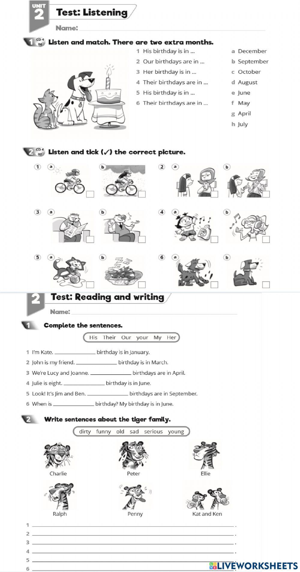 Quick minds 3 Unit 2 Test