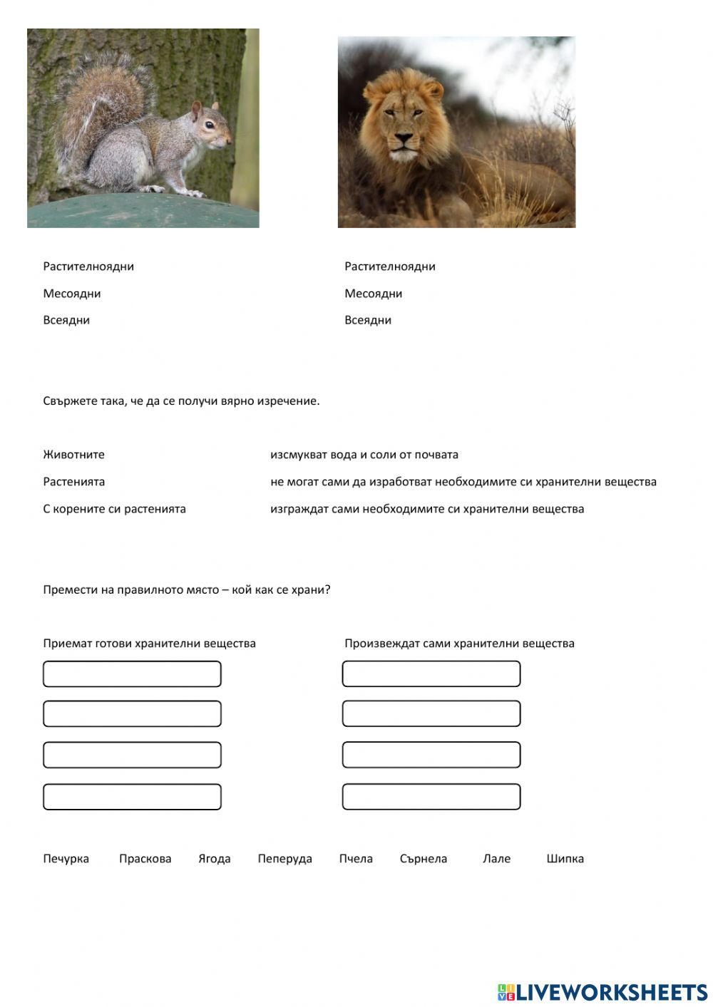 Хранене на животните