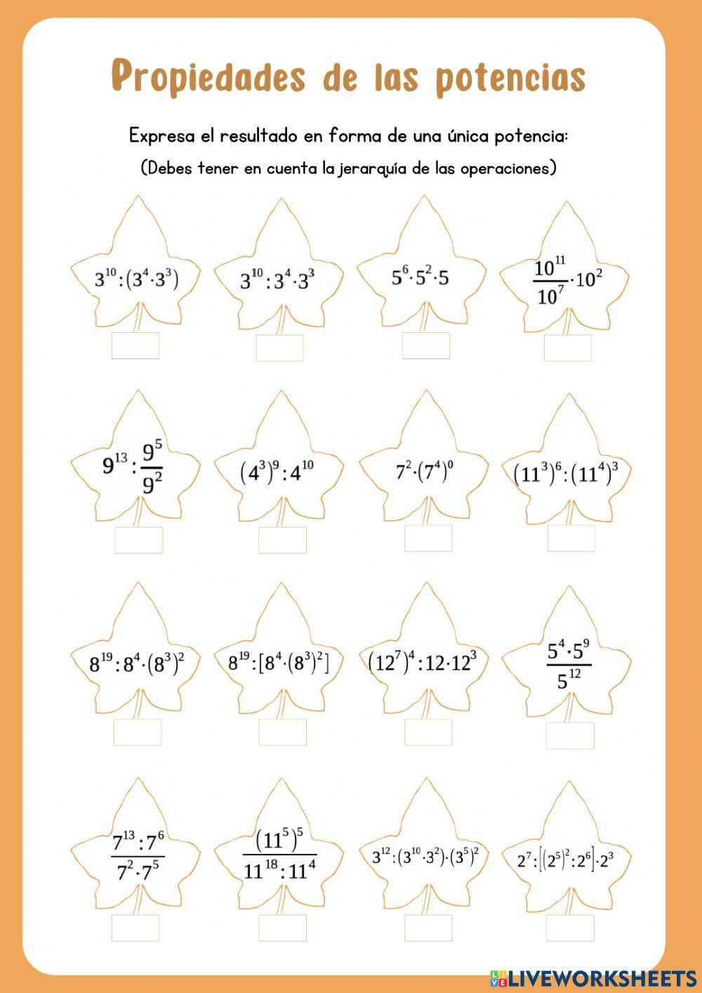 Propiedades de las potencias