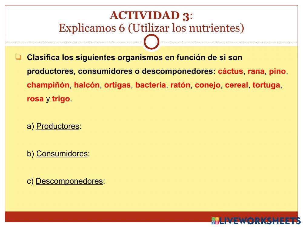 La nutrición - Parte 3