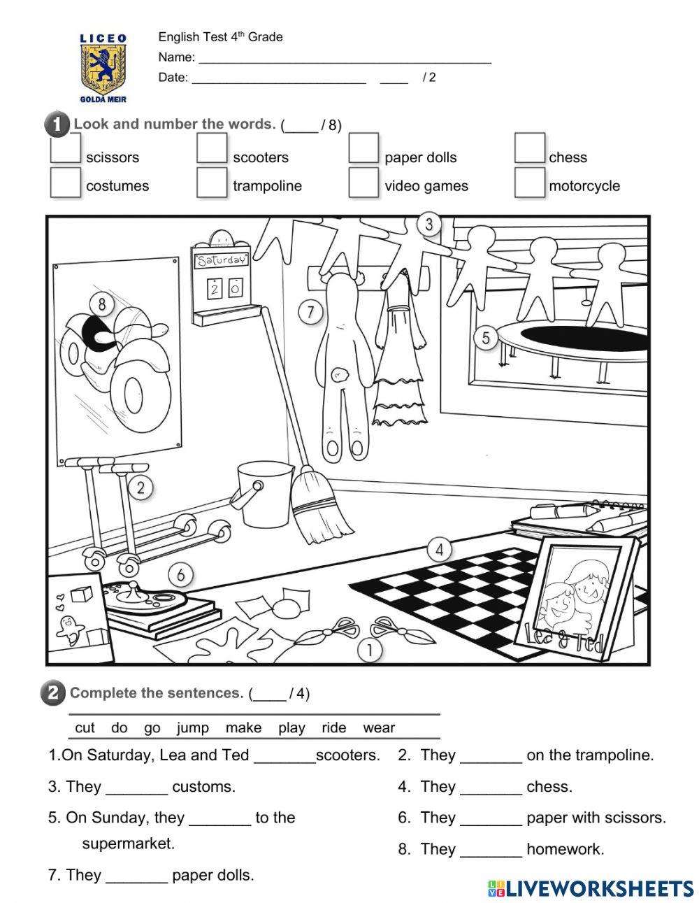 Final Test Fourth Grade