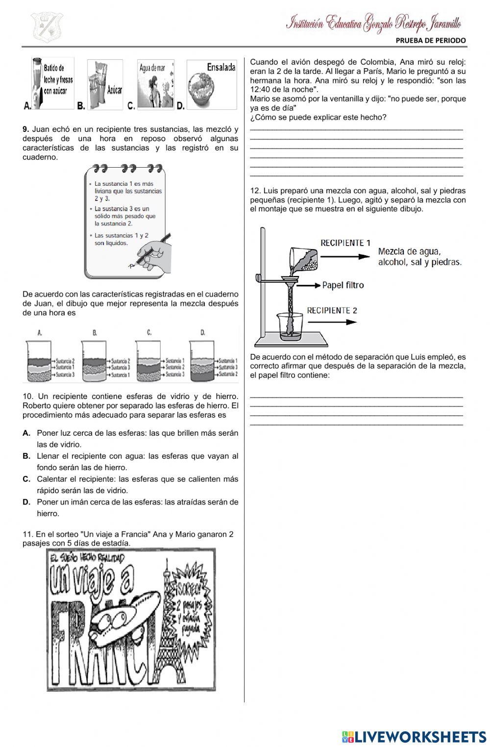 Prueba área de ciencias naturales per 3