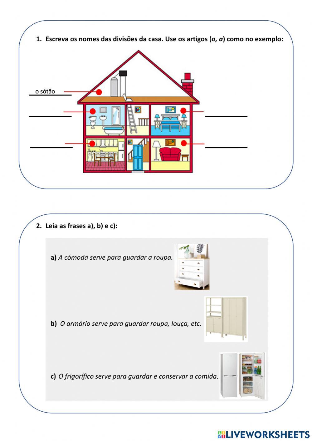 Divisões e objetos da casa