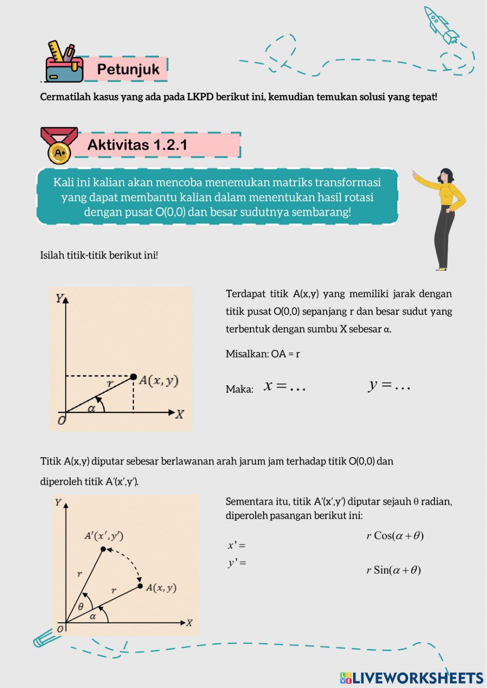 Menemukan Matriks Rotasi Pusat O(0,0)