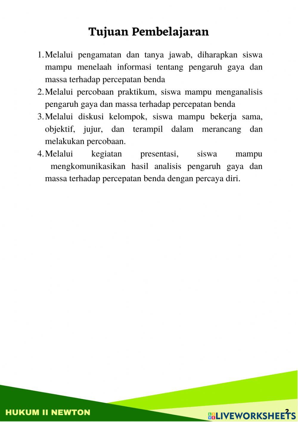 LKPD Hukum II Newton