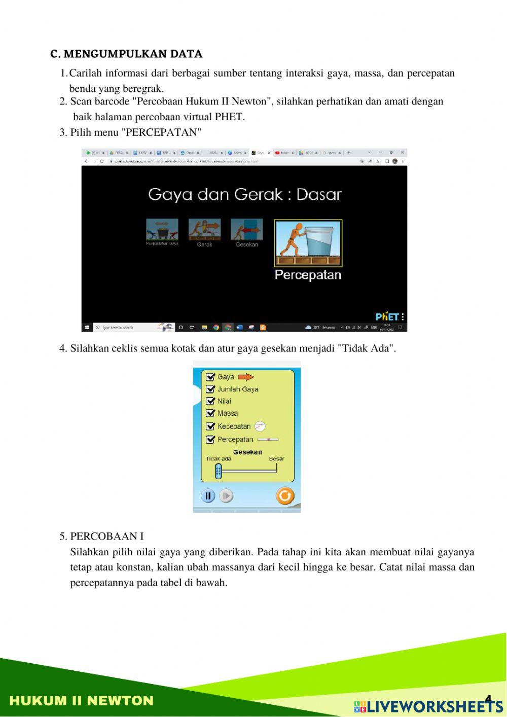 LKPD Hukum II Newton