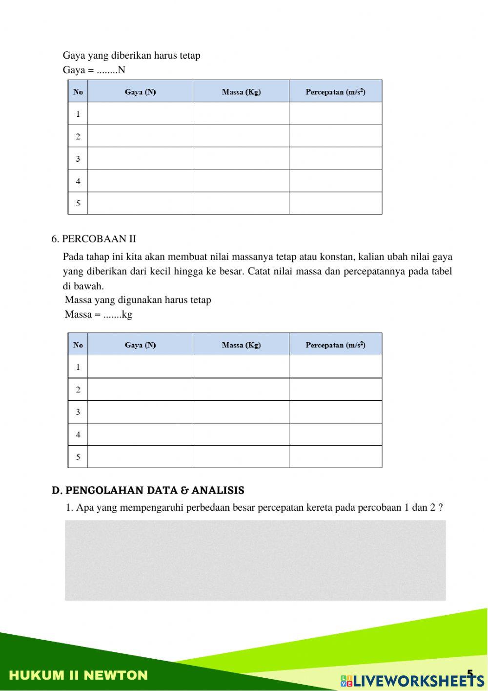 LKPD Hukum II Newton