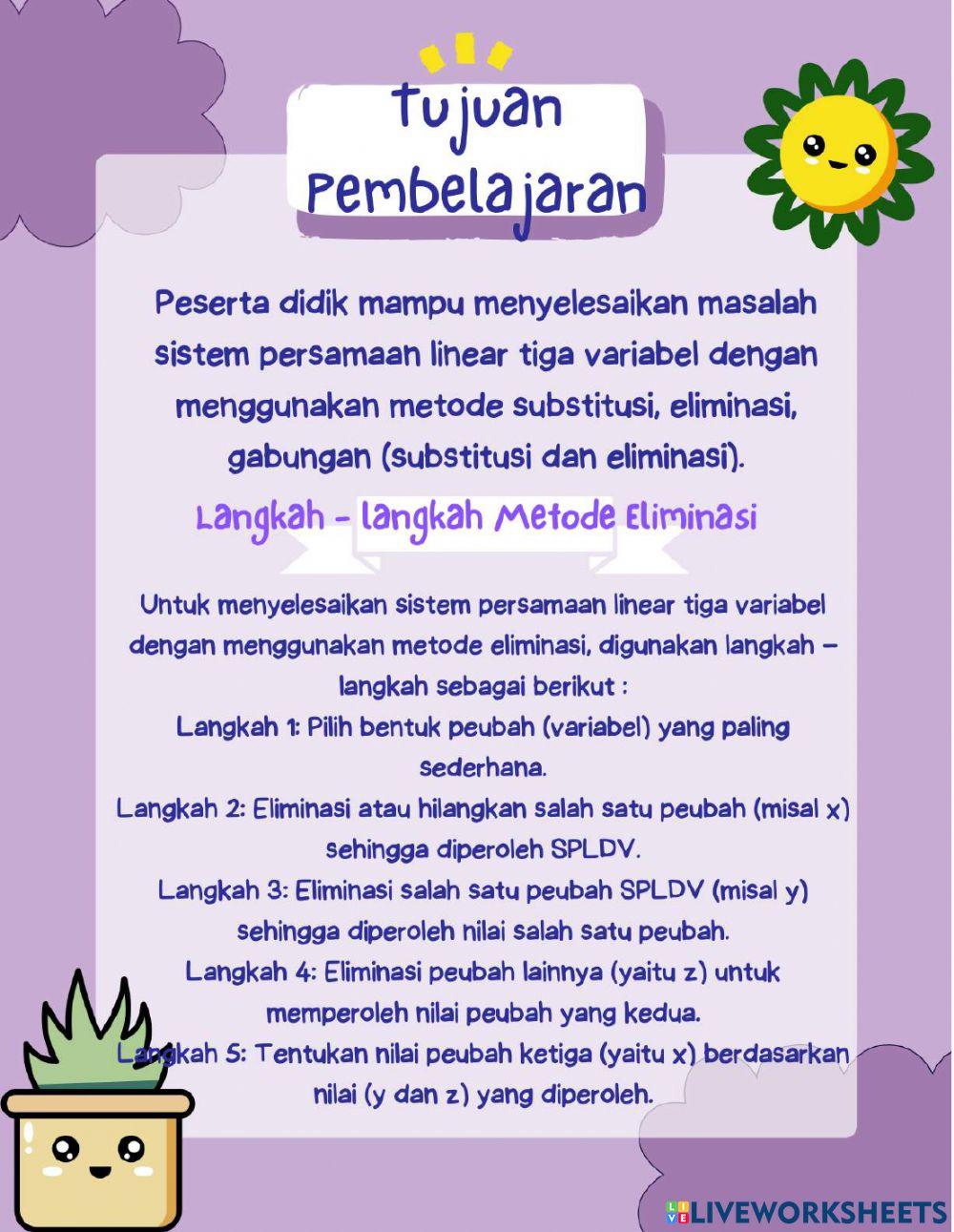 Lkpd spltv metode eliminasi