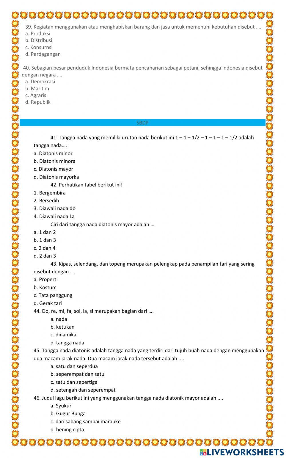 Penilaian akhir semester 1 tema 2